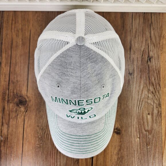 Minnesota Wild Fanatics Snapback Trucker Hat Cap Gray Green Mesh NHL Hockey - Picture 7 of 9